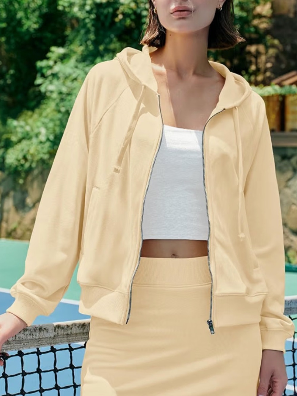 Panadila Light Yellow Zip Up Hoodie